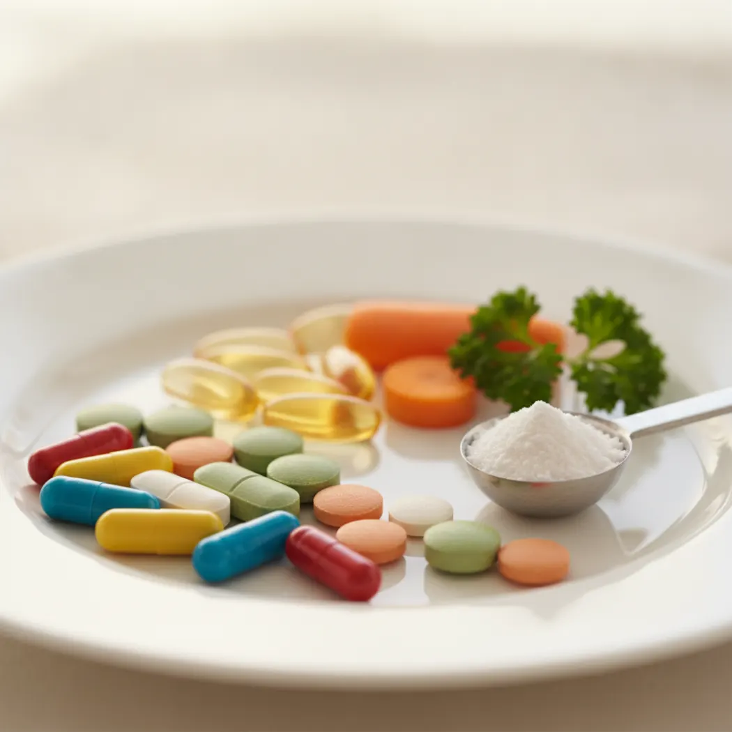 Ingrédients des Vetoform Multivitamines : capsules de vitamines, minéraux, oméga-3 et légumes pour la vitalité du chien et du chat