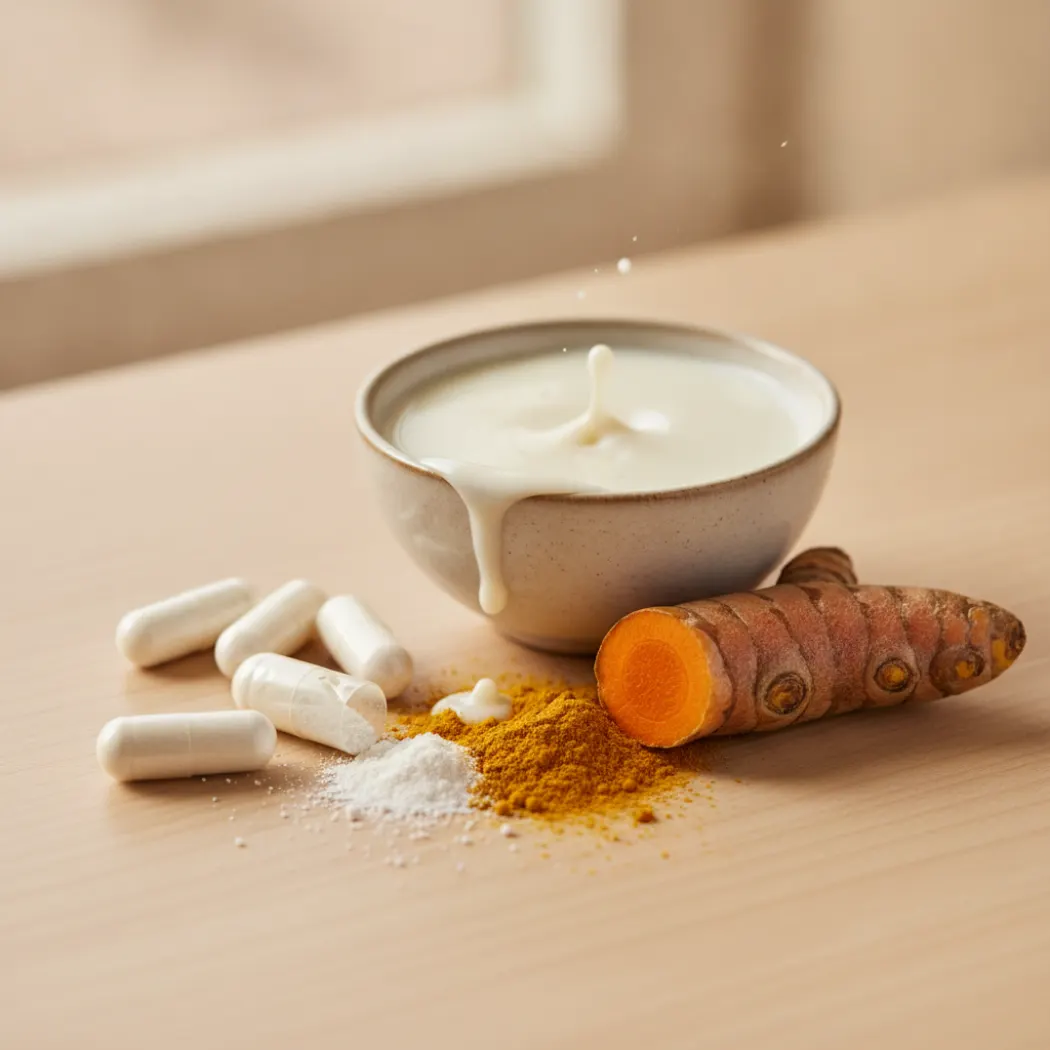 Ingrédients du Woofilab : colostrum, gélules de probiotiques et curcuma pour l'immunité et la peau du chien